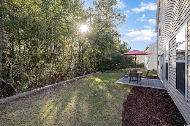 view of yard featuring a patio area