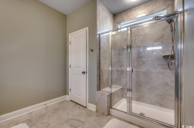 bathroom featuring an enclosed shower