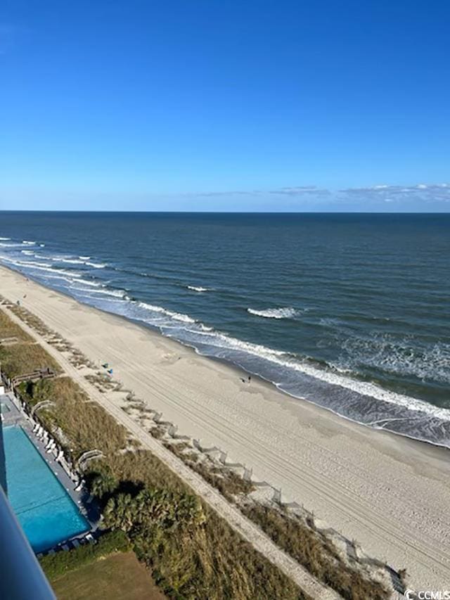 property view of water with a view of the beach