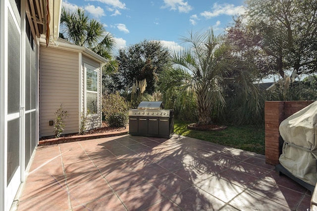 wooden deck featuring a patio area