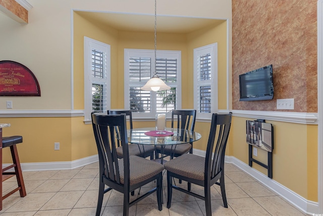 view of tiled dining space