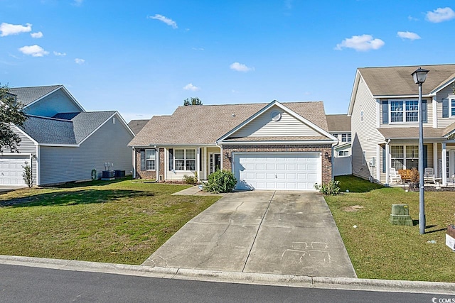 front of property featuring a garage and a front lawn