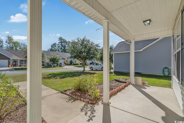 view of patio featuring a porch