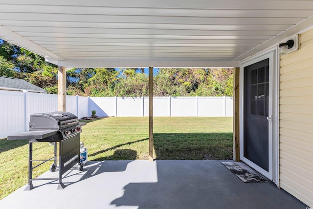 view of patio featuring grilling area