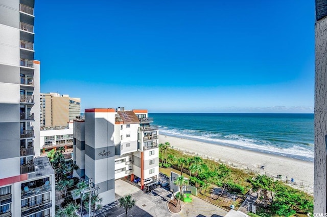 property view of water with a beach view