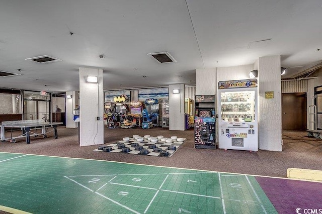 interior space with basketball court