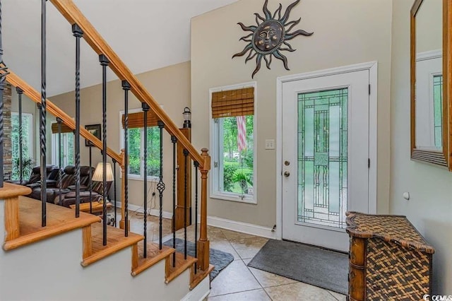 entryway featuring tile patterned flooring