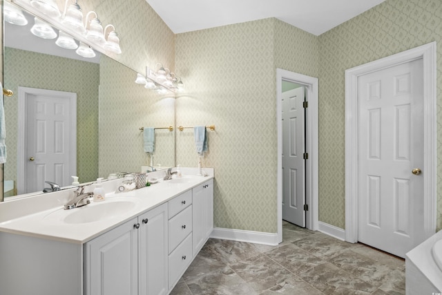 4491 Horseshoe Bnd, Murrells Inlet, SC 29576 - bathroom featuring double vanity, a tub, and baseboards