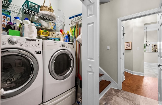 4491 Horseshoe Bnd, Murrells Inlet, SC 29576 - laundry area featuring separate washer and dryer and baseboards
