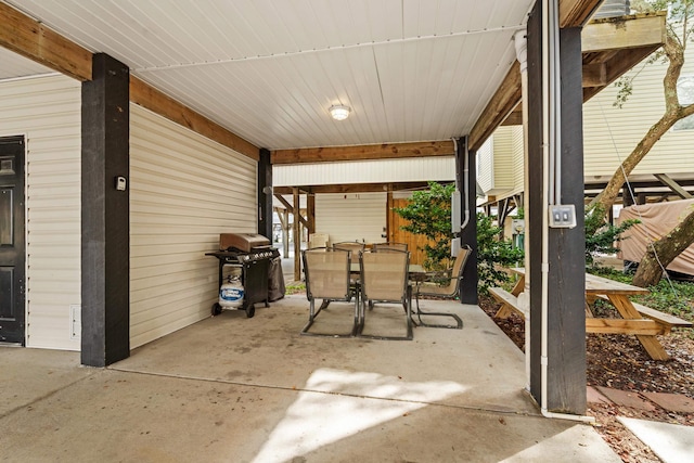 view of patio / terrace with a grill