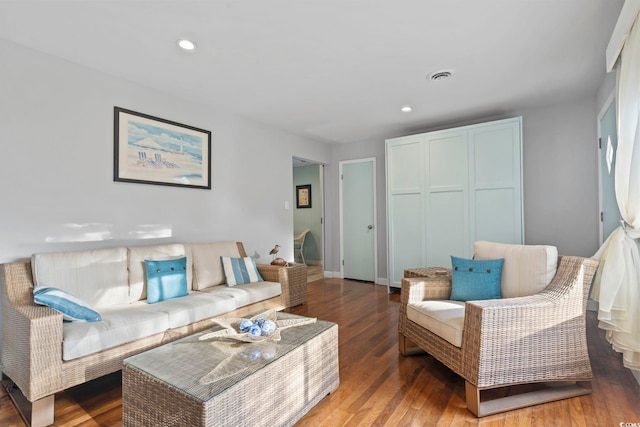 living room featuring hardwood / wood-style floors