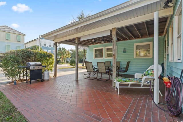 view of patio featuring area for grilling