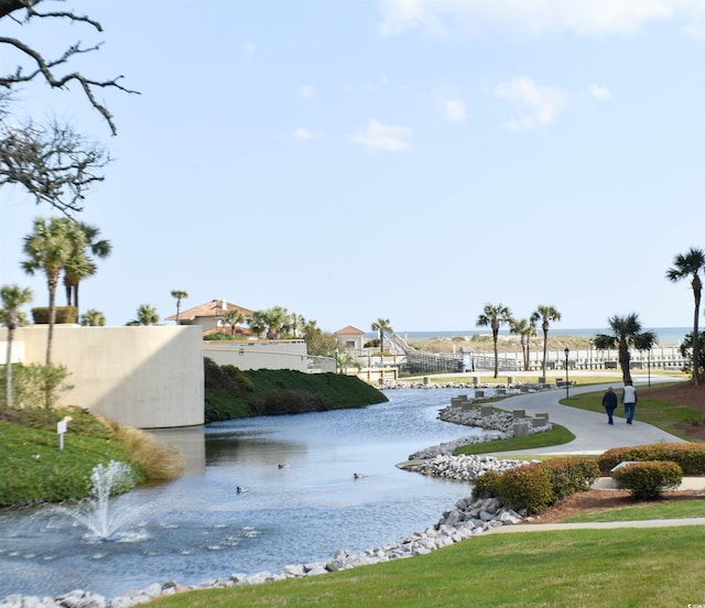 view of property's community featuring a water view