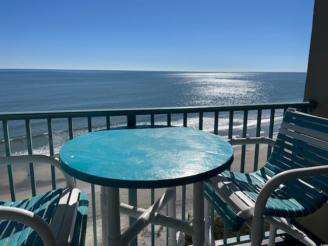 balcony with a water view