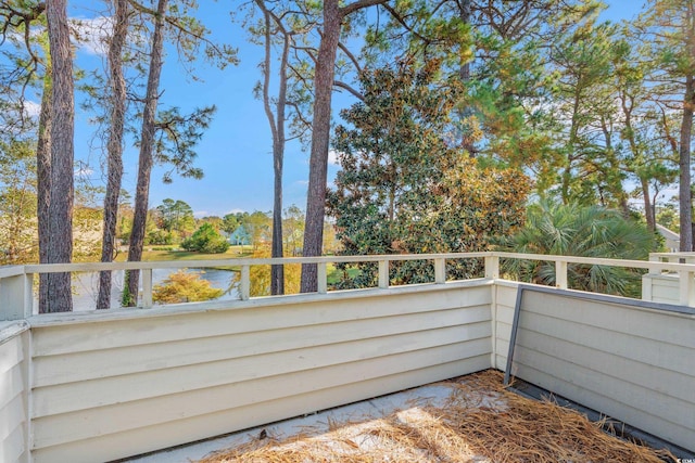 balcony with a water view