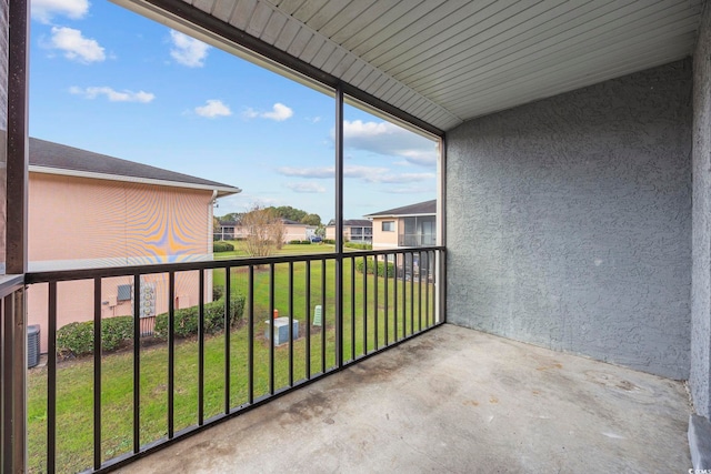 balcony with cooling unit