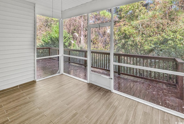 view of unfurnished sunroom