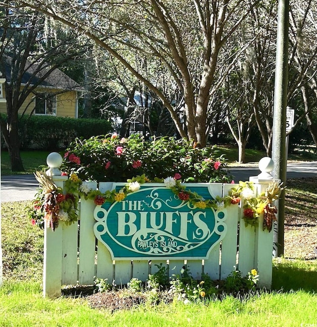 view of community sign