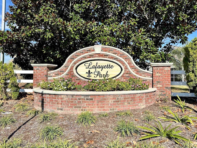 view of community sign