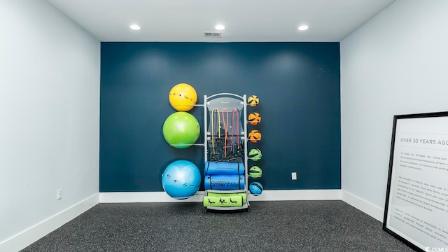 view of workout area