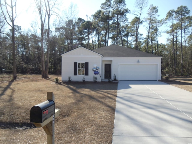 ranch-style home with a garage