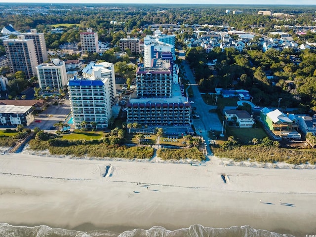 view of water feature with a beach view