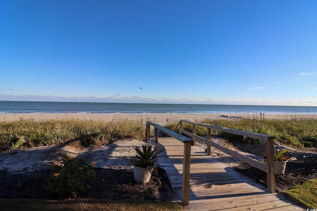 property view of water with a view of the beach