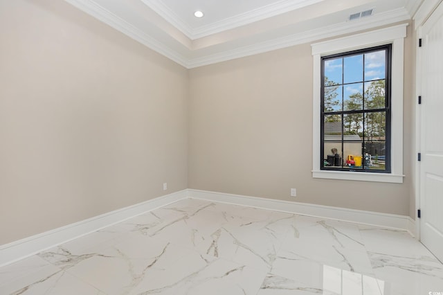 empty room with crown molding