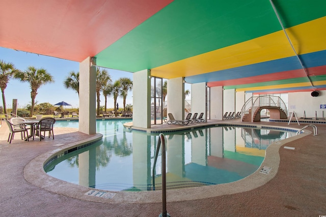 view of pool featuring a patio