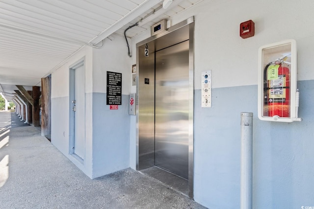 hallway with elevator