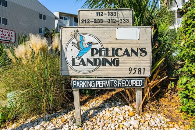 view of community sign