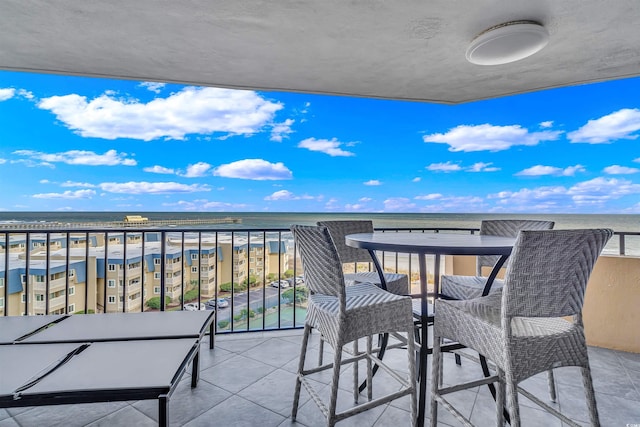 balcony with a water view