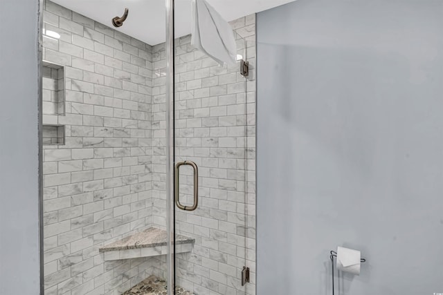 bathroom featuring walk in shower