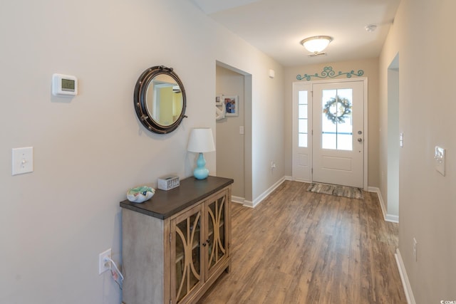 entrance foyer with wood-type flooring