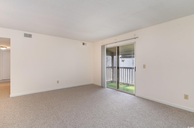 empty room featuring carpet flooring and a textured ceiling