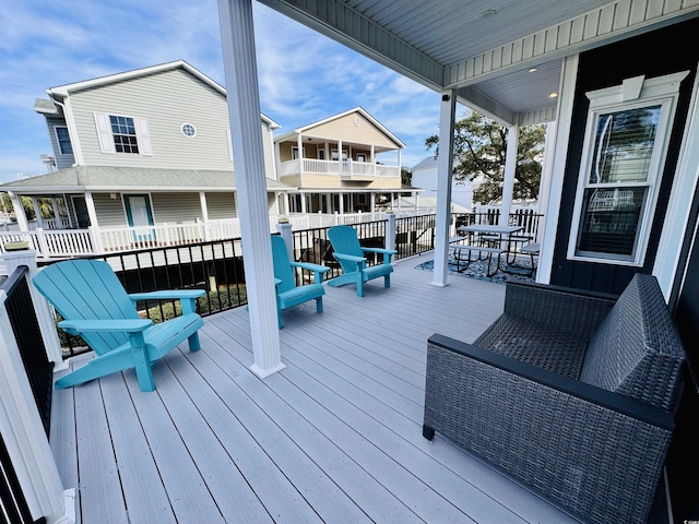 wooden deck with a porch