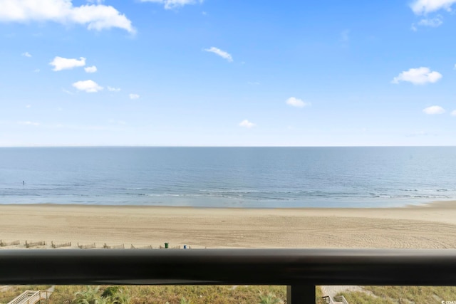 view of water feature featuring a view of the beach