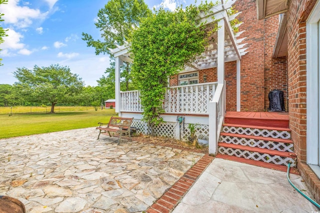 view of patio with a pergola