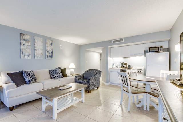 view of tiled living room