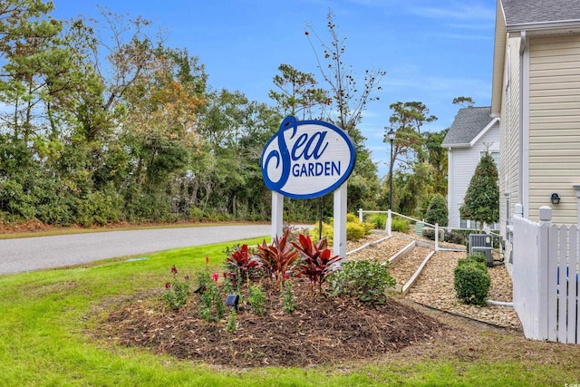 view of community sign