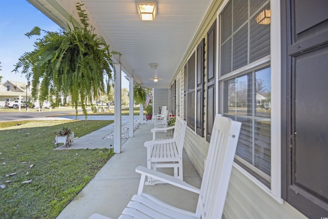 view of patio / terrace featuring covered porch