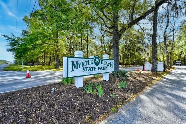 view of community sign