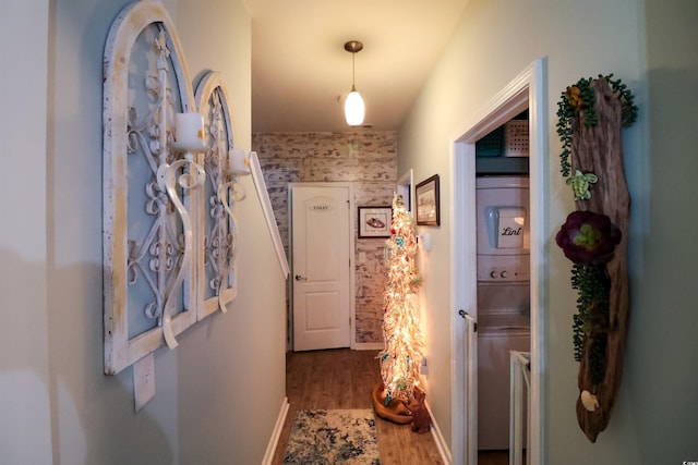 2256 Heritage Loop Unit 2256, Myrtle Beach, SC 29577 - corridor with baseboards, wallpapered walls, and wood finished floors