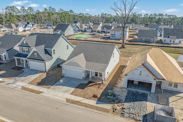 drone / aerial view with a residential view