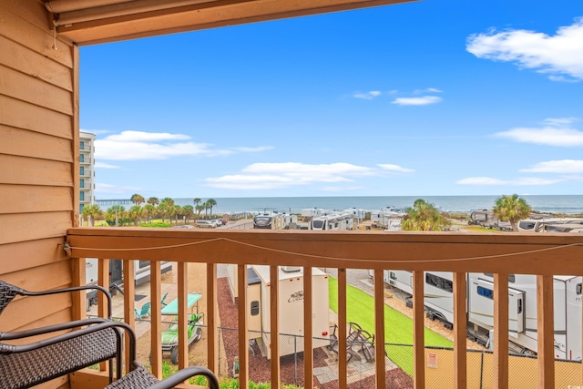 balcony with a water view