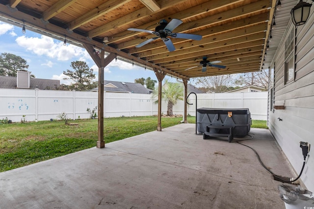 view of patio / terrace featuring ceiling fan