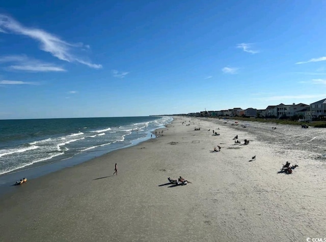 property view of water featuring a view of the beach