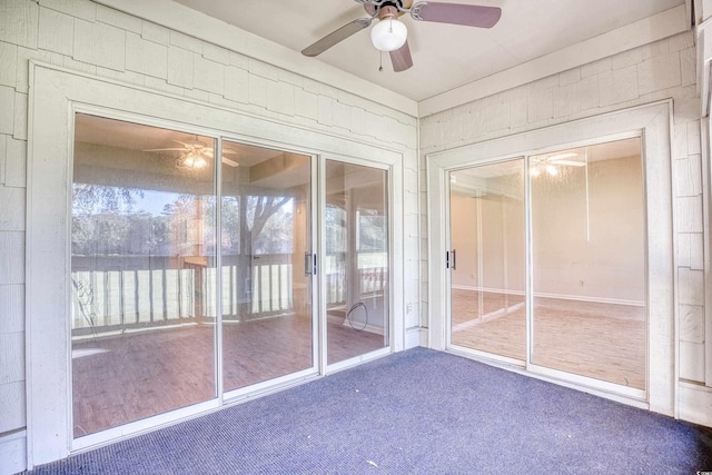 view of unfurnished sunroom