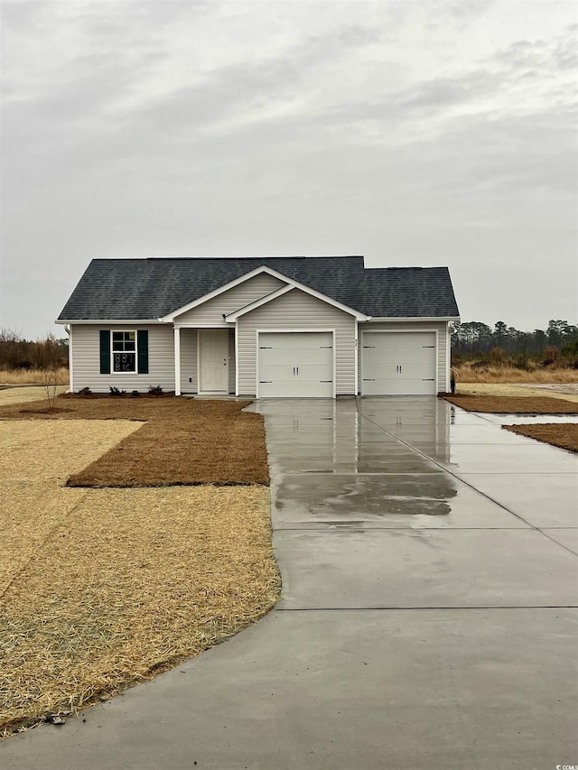 view of front of house with a garage