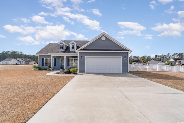 view of front of house with a garage